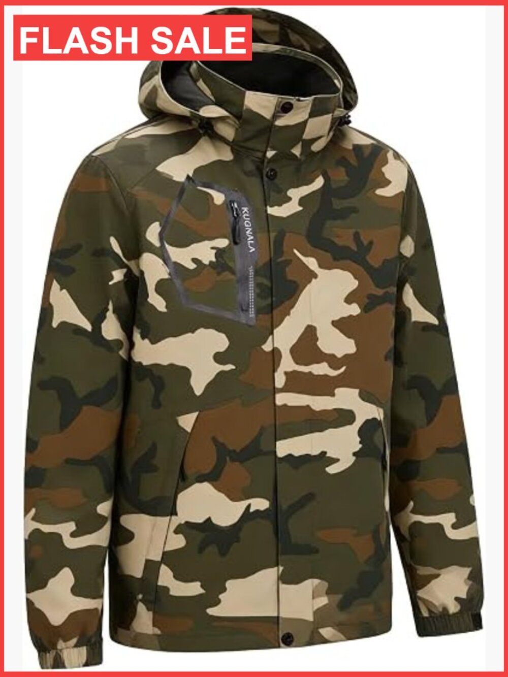 Men's Waterproof Rain Jacket Hooded Lightweight Windbreaker for Hiking Cycling